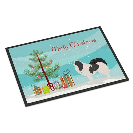 Carolines Treasures Japanese Chin Merry Christmas Tree Indoor or Outdoor Mat 18x27 BB2955MAT